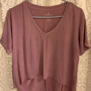American Eagle Outfitters Crop V-neck T-shirt